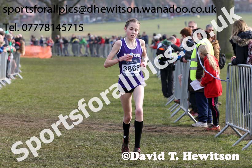Girls under-15s 2016 Inter Counties Cross Country Champs. and Cross Challenge Final, Cofton Park, Birmingham. Photo: David T. Hewitson/Sports for All Pics